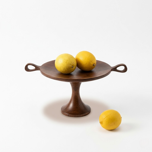 Vintage Pedestal Double-Handled Decorative Tray