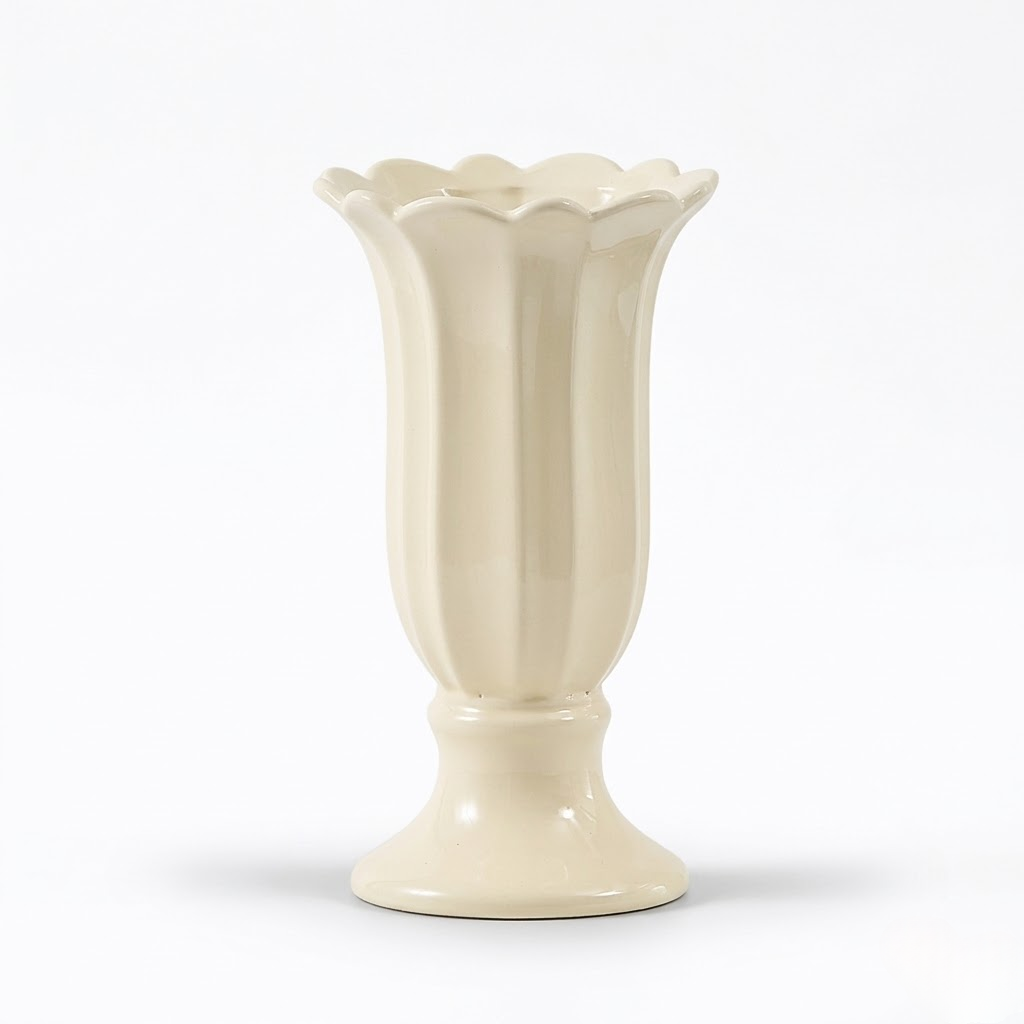 Cream Style Luxury Ceramic Goblet Vase