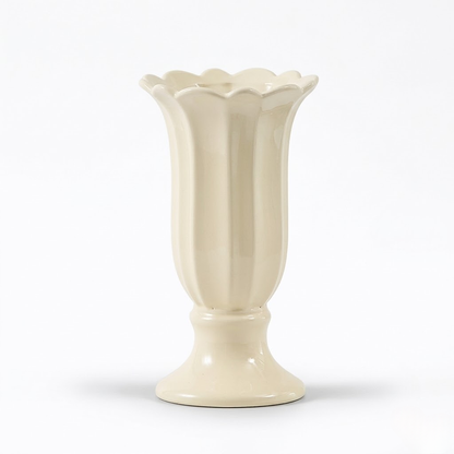 Cream Style Luxury Ceramic Goblet Vase