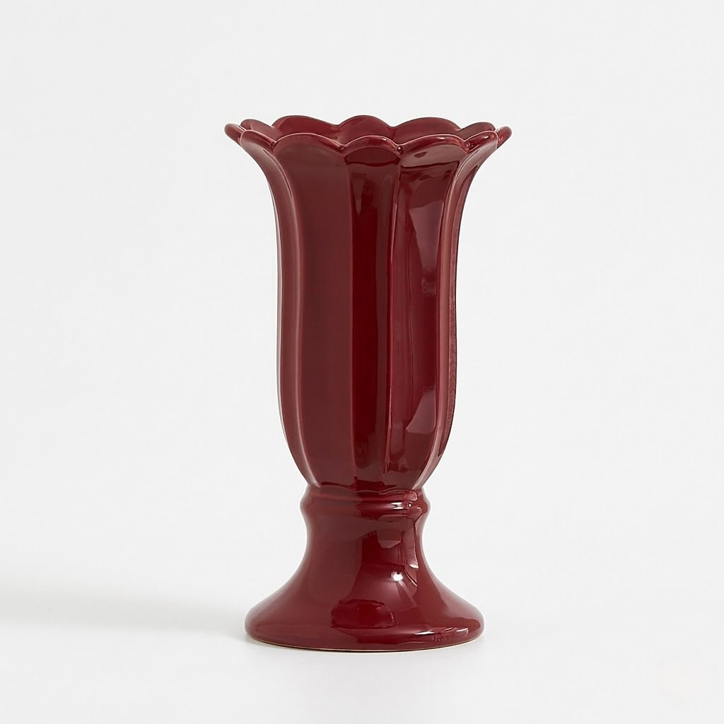 Cream Style Luxury Ceramic Goblet Vase
