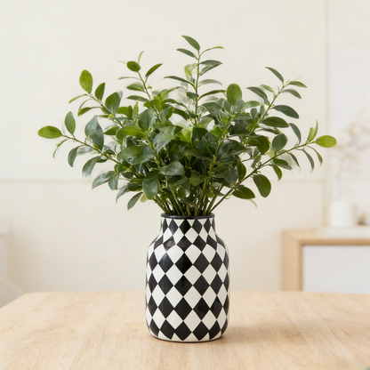 Checkerboard Ceramic Vase Ornament