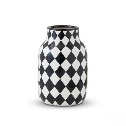 Checkerboard Ceramic Vase Ornament