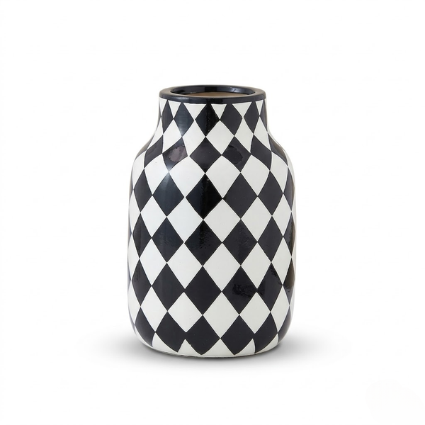 Checkerboard Ceramic Vase Ornament