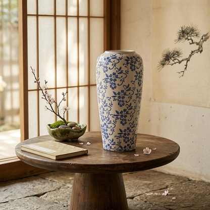 New Retro Blue and White Porcelain Vase