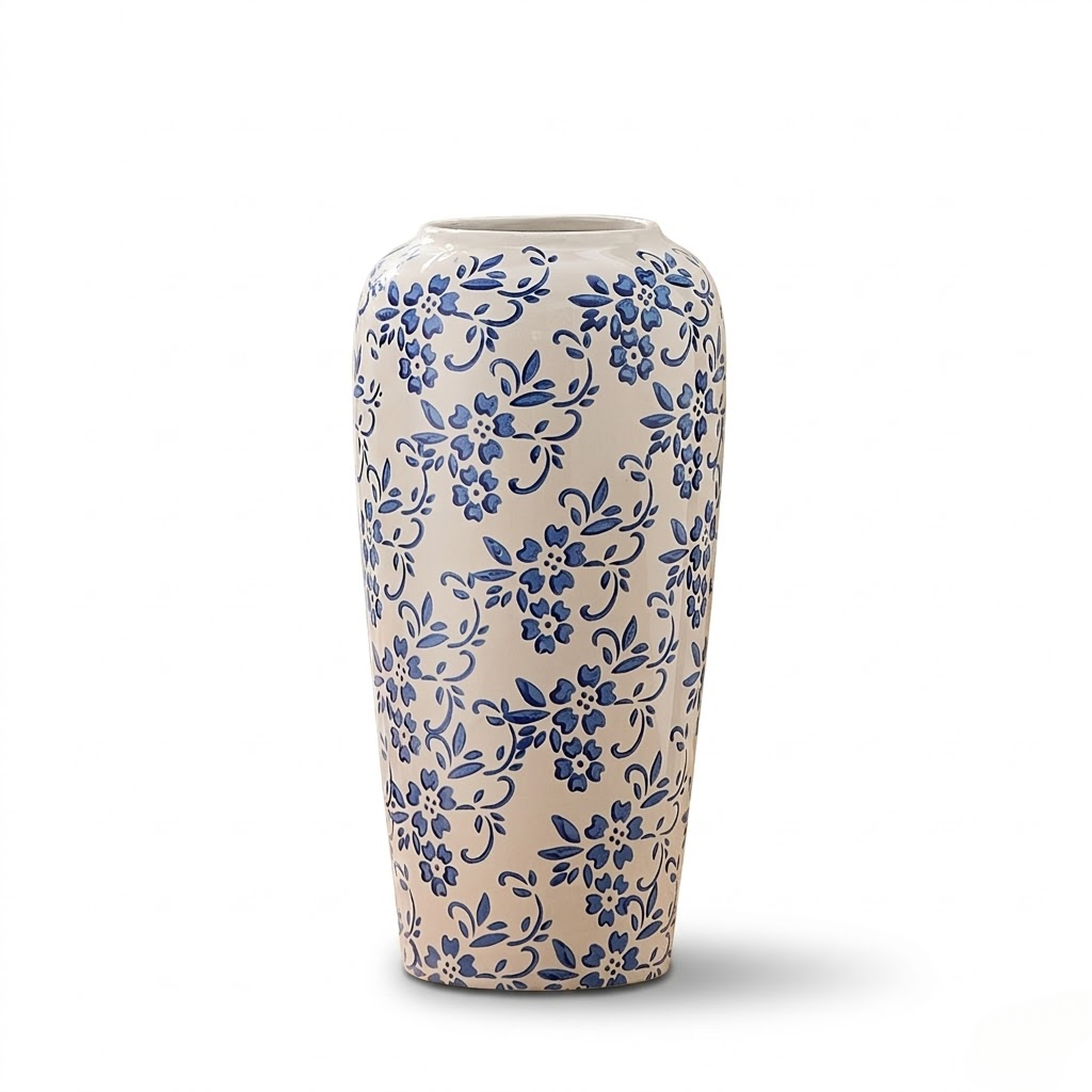 New Retro Blue and White Porcelain Vase