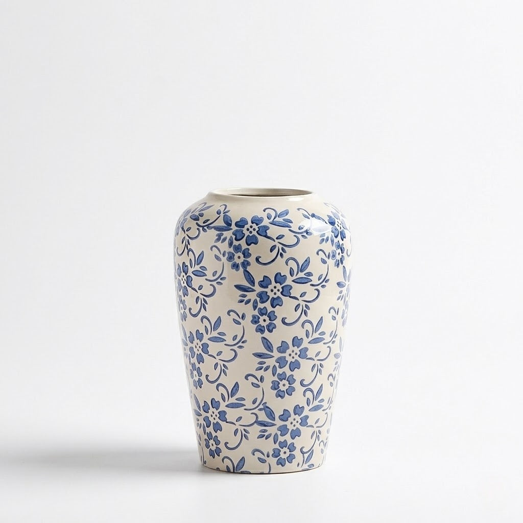 New Retro Blue and White Porcelain Vase