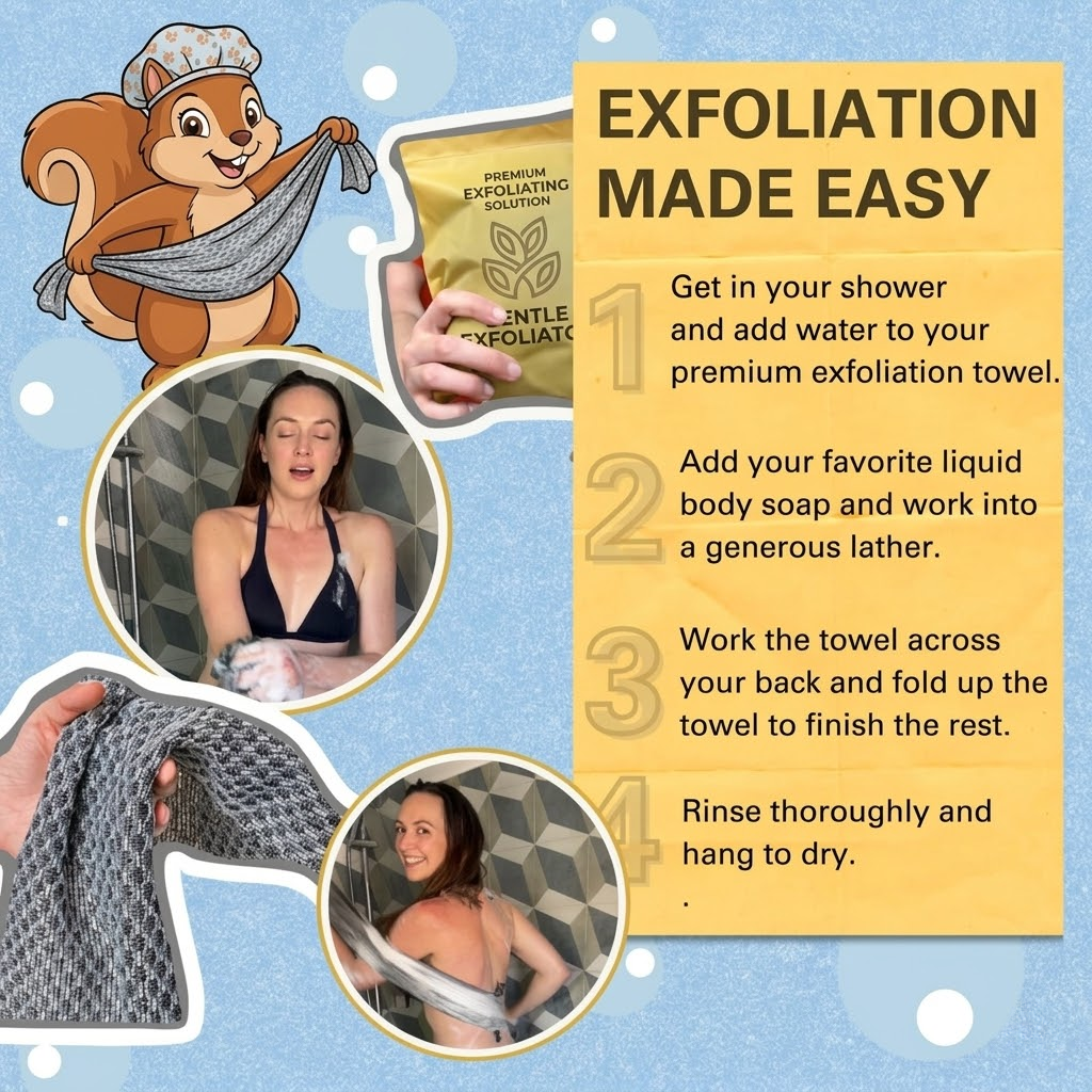 Exfoliating Antibacterial Shower Towel