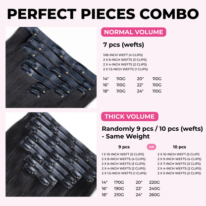 $99 BOGO | Lashey Body Wave / Yaki Straight / Kinky Straight / Straight Invisible Seamless Clip in Hair Extensions