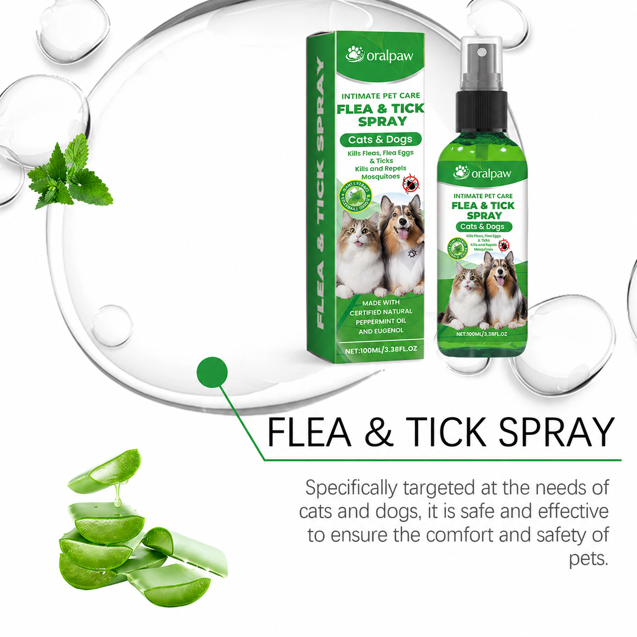 OralPaw™🍃Natural Flea & Tick Spray for Dogs & Cats–Helps Kill & Repel Fleas & Ticks