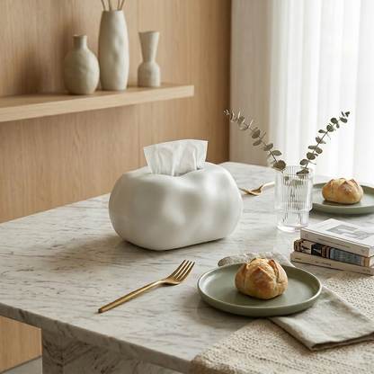 Artisan Stone-Texture Ceramic Tissue Box