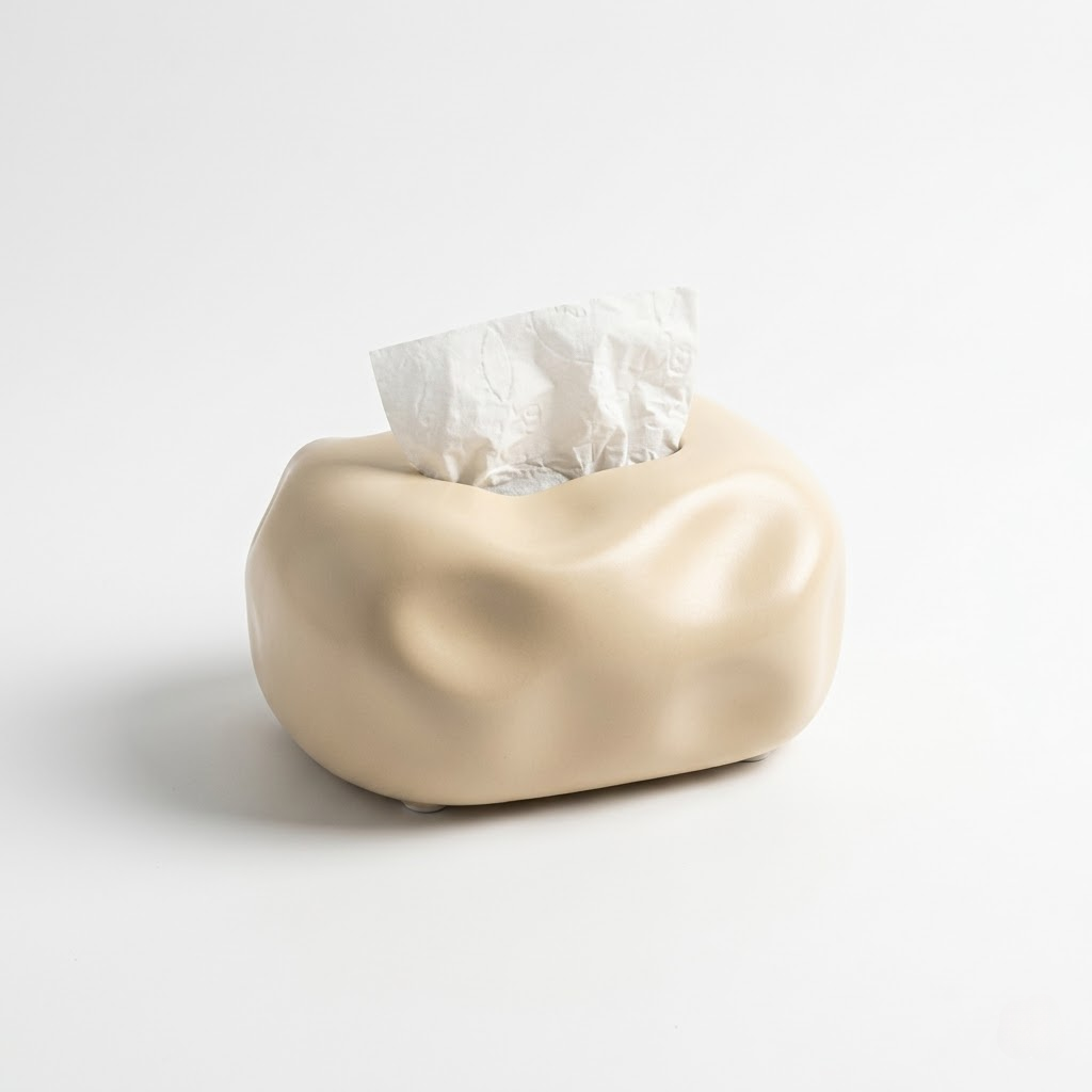 Artisan Stone-Texture Ceramic Tissue Box