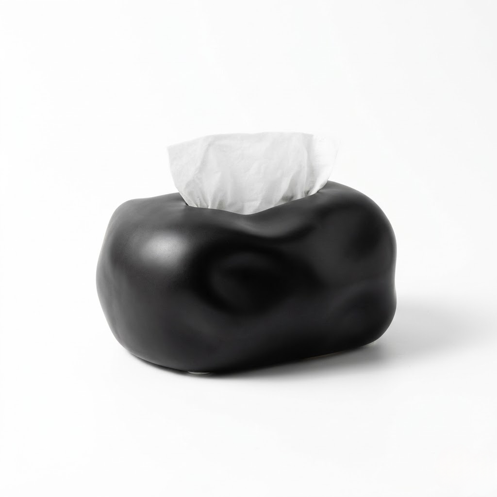 Artisan Stone-Texture Ceramic Tissue Box