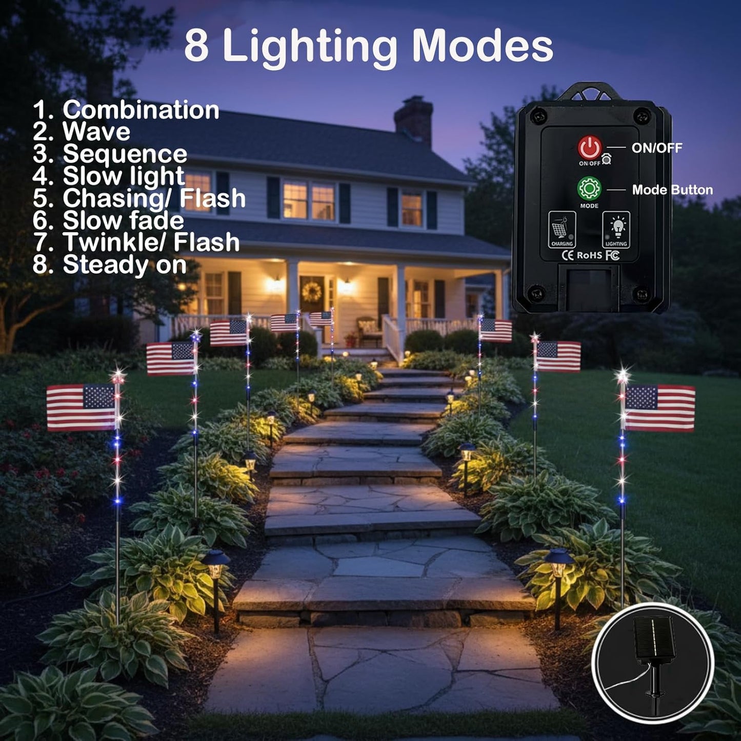 Honor America Every Night With Solar Flag Lights 🇺🇸