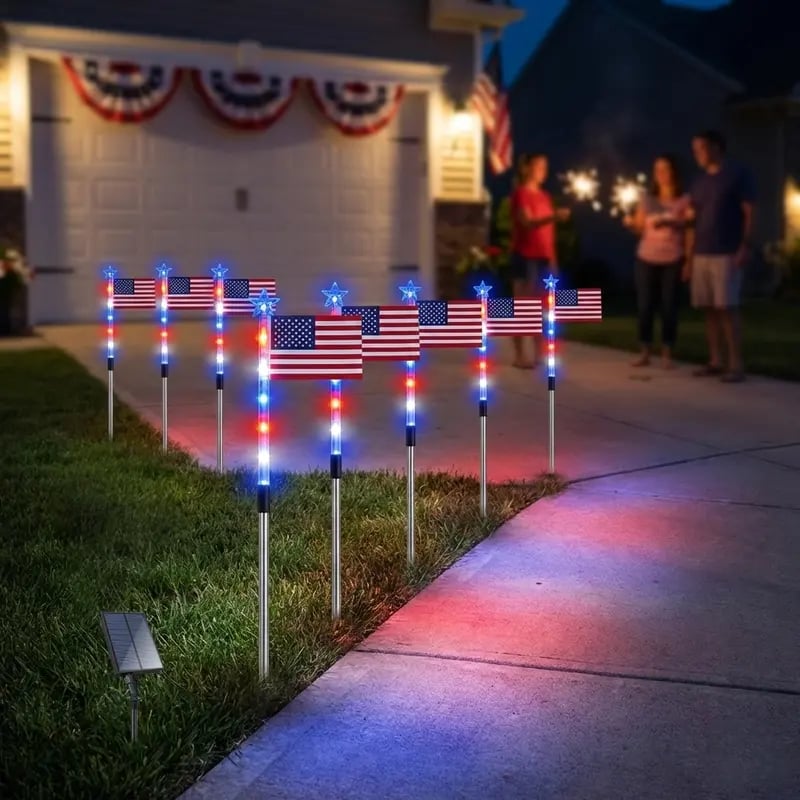 Honor America Every Night With Solar Flag Lights 🇺🇸