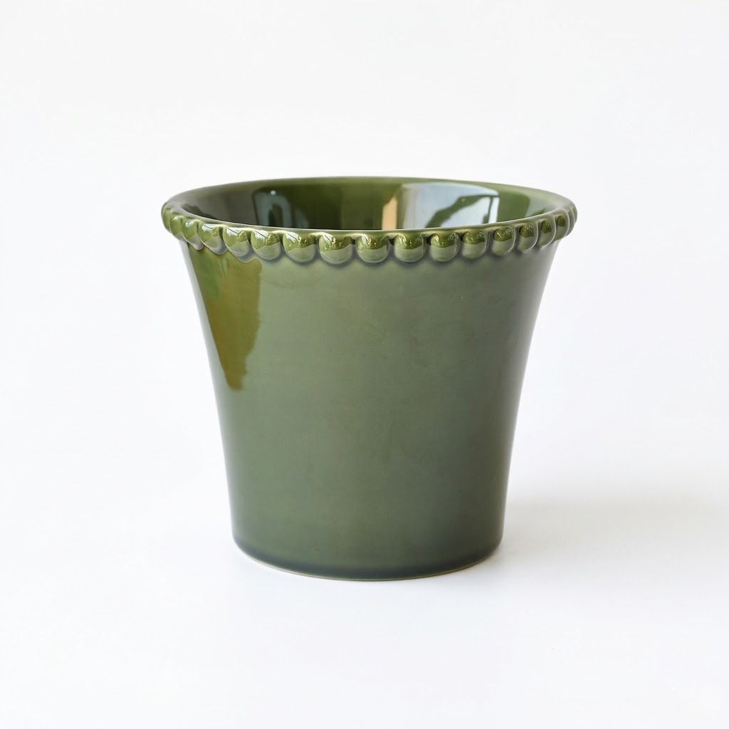 Bead-Rim Creative Ceramic Planter