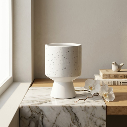 Modern Geometric Pedestal Ceramic Planter