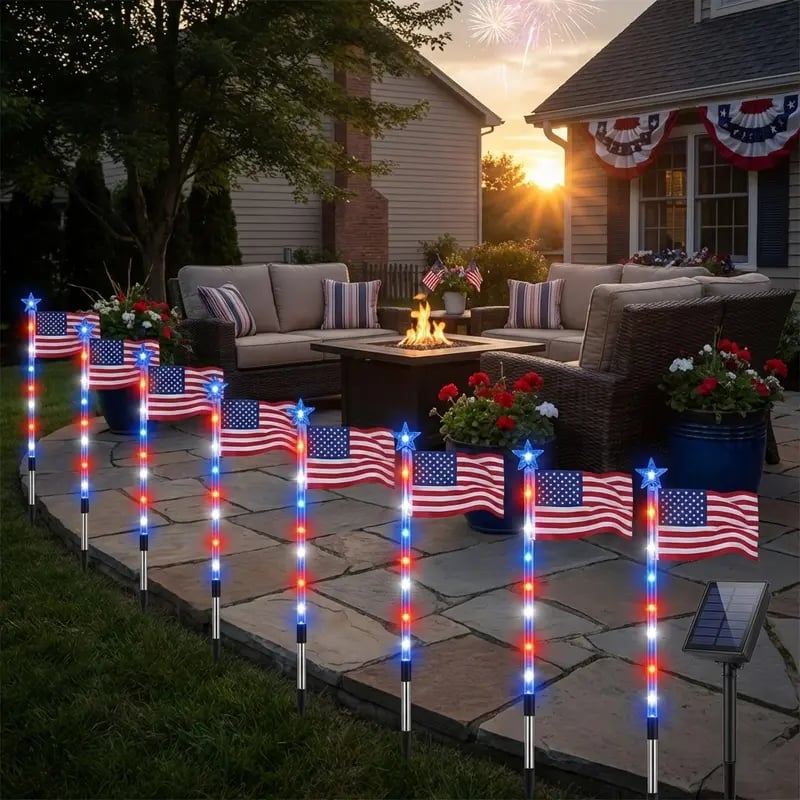 Honor America Every Night With Solar Flag Lights 🇺🇸