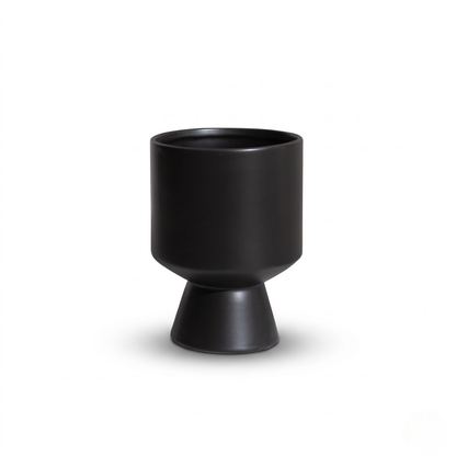 Modern Geometric Pedestal Ceramic Planter