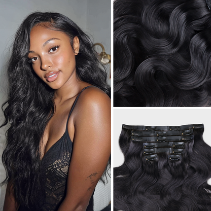 $99 BOGO | Lashey Body Wave / Yaki Straight / Kinky Straight / Straight Invisible Seamless Clip in Hair Extensions