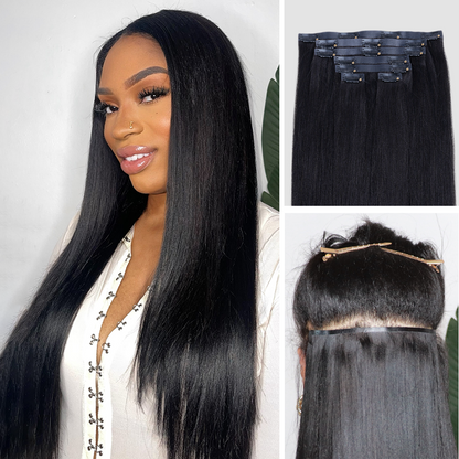 $99 BOGO | Lashey Body Wave / Yaki Straight / Kinky Straight / Straight Invisible Seamless Clip in Hair Extensions