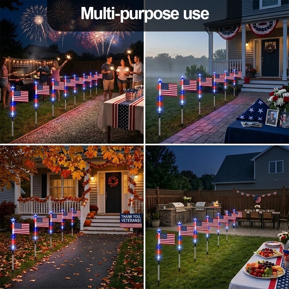 Honor America Every Night With Solar Flag Lights 🇺🇸