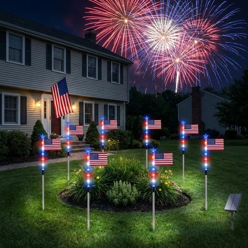Honor America Every Night With Solar Flag Lights 🇺🇸