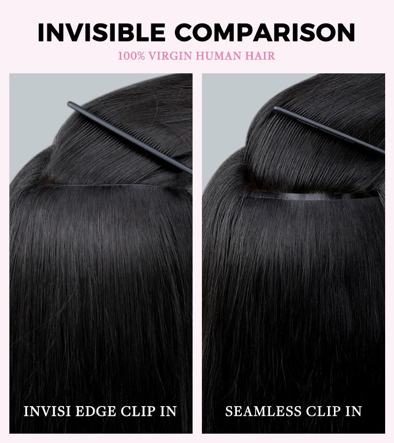 $99 BOGO | Lashey Body Wave / Yaki Straight / Kinky Straight / Straight Invisible Seamless Clip in Hair Extensions