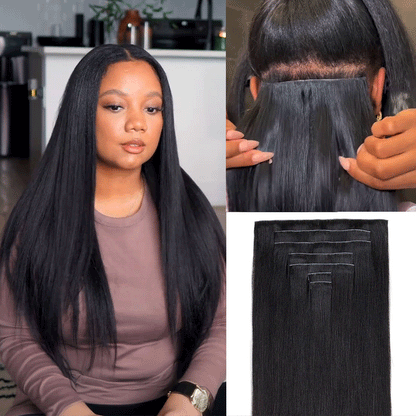 $99 BOGO | Lashey Body Wave / Yaki Straight / Kinky Straight / Straight Invisible Seamless Clip in Hair Extensions